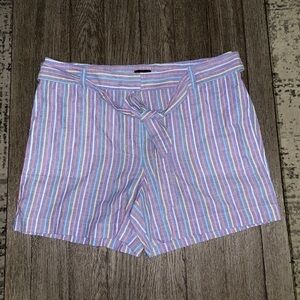 Talbots Tie Waist Shorts in Sunshine Stripe